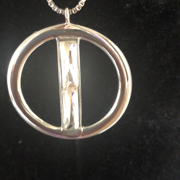 WHITE HOUSE BLACK MARKET CUFF BRACELET & CIRCLE PENDANT NECKLACE W/ BAGUETTES - Picture 10 of 12